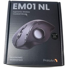 ProtoArc EM01 NL Ergonomic Bluetooth WIFI Trackball Mouse Rollerball Thumb Red picture