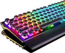 RK ROYAL KLUDGE S108 Typewriter Keyboard, Retro Mechanical Gaming Keyboard Wired picture