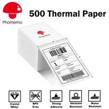 Phomemo 4x6 Thermal Shipping Labels Pack of 500 for Printer Fan-fold Paper picture