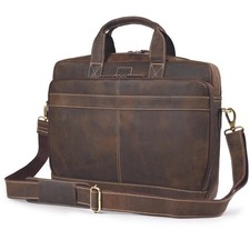 Genuine Leather Messenger Bag for Men– 18 Inch Handcrafted Vintage Laptop Bri... picture