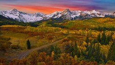 Landscape fall mountains Custom Gaming Mat Desk picture