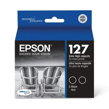 Epson T127s Black Extra High Yield Ink Cartridge, 2/Pack (T127120-D2) picture