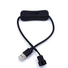 2 Pack Usb To 3pin / 4pin Pwm 5v Usb Sleeved Fan Power Adapter Cable With Switch picture