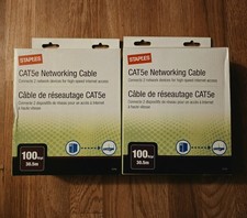 Lot Of 2- Staples CAT5e Networking Cables (Model 18794) 100-foot picture