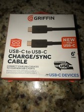 Griffin 6 ft USB-C to USB-C Charge & Sync Cable -Connect your USB C device *OPEN picture