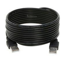 USB 2.0 Cable Black Type A Male to A Male High-Speed Data Transfer Charger Cord picture