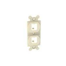Panduit CF1062EIY Duplex Adapter ABS 2 Port Flat Electric Ivory picture