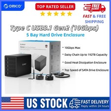 ORICO 5Bay Hard Drive Enclosure Daisy Chain 10Gbps Type C HDD Docking Station picture