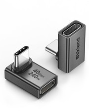 Silkland USB C 90 Degree Right Angle Adapter 2 Pack, [8K 60Hz, 240W Black picture