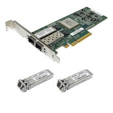 QLogic QLE8152 FC Dual Port 10Gb SFP+ PCIe x8 CNA 111-01006+A0 + 2x 10Gb SFP+ picture