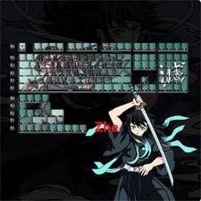 Demon Slayer Tokitou Muichirou 133 Keycap Side Engraved PBT Cherry MX For Keypad picture