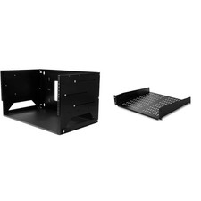 StarTech.com Wall Mount Server Rack Bundle with Shelf and 4U, Black picture