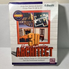 Vtg  PC Software 3D Virtual Reality Architect CD Rom NOS Windows Swift Big Box picture