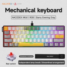 AJAZZ NK61 60% Mechanical Gaming Keyboard Hot Swappable RGB Wired 61 Keys picture