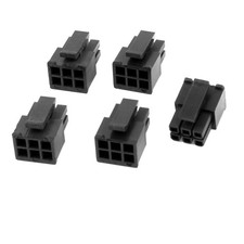 Black Plastic Mini 6 Pin Male PCB PSU ATX Connector Adapter 5 Pcs picture