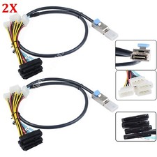 2pcs SAS SATA Mini SAS 26P SFF-8088 to 4 SFF 8482 SAS 29P SAS Power Cabe 1m picture
