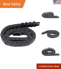R28 Internal Size 15X20mm 1Meter Length Black Plastic Flexible Drag Chain Cab... picture
