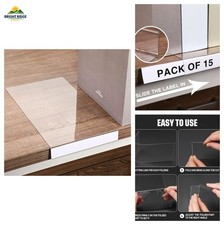 Clear Plastic Shelf Label Holders 15 Pcs 5.1 x 0.8 Inch Removable Tags picture