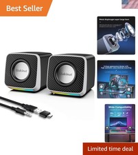 Stylish Carbon Fiber Computer Speakers - Rich Bass & Loud Volume for Laptops picture