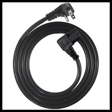 Black 6FT 90 Degree IEC Power Cord - Space-Saving C13 PC Monitor Cable picture