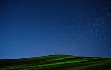 Landscape nature night grass stars hills low Custom Gaming Mat Desk picture