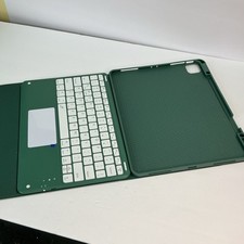 Green Synthetic Leather Tablet Keyboard Folio Case with Stand & Bluetooth picture