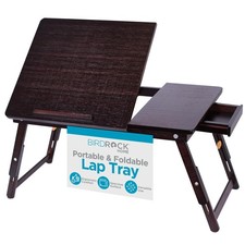 Bamboo Laptop Lap Tray with Adjustable Legs | Foldable Breakfast Serving Bed ... picture