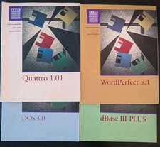 VTG 1993 Computer Books dBase III PLUS WordPerfect 5.1 Quattro 1.01 DOS 5.0 picture