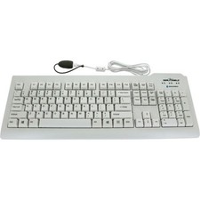 Seal Shield SSWKSV207L Silver Seal Waterproof QWERTY Keyboard - USB - White picture