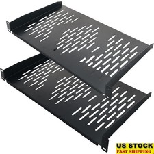 Universal 19 Inch Rack Shelf Vented Tray Sturdy Alloy Steel Easy Install New picture