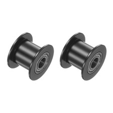2Pcs 2GT Idler Pulleys - [5mm Bore x 18mm Diameter]Without Teeth, Black picture