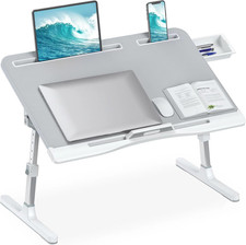 HETTHI Bed Desk for Laptop, X-Large Leather Adjustable Lap Desks for Adults picture