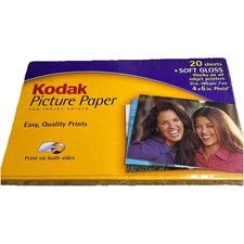 Kodak Picture Paper 4x6 Soft Gloss 20 Sheets Inkjet Photo Paper Sealed VTG picture