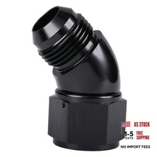 45 Degree Male to Female Swivel Full Flow Fitting 16AN Black - 45 Degree picture