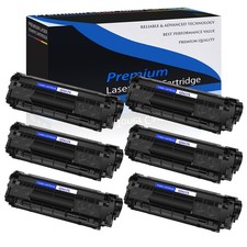 6 PACK - Black Q2612X 12X Toner for HP LaserJet 1020 1022 1022n 1022nw Printer picture