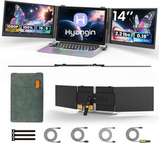 Hyangin Triple Laptop Screen Extender 14-Inch, 2026 Upgraded Ultra-Slim 1080P FH picture
