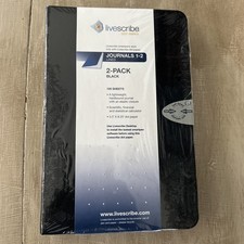 Livescribe Dot Paper Lined Journals 1-2 Hard Cover Black 2 Pack - New / Sealed picture