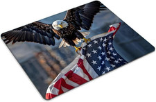 Eagle and American Flag Mouse pad Customized Mousepad Non-Slip Rubber Base Mo... picture