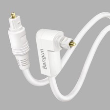 White Optical Audio Cable, Slim 90 Degree SPDIF Toslink Digital Audio Cord, R... picture