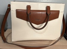 BOSTANTEN White Leather Briefcase Laptop Bag. Gorgeous Clean Minor wear picture