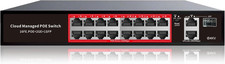 Poe Switch, 16 Port Managed POE+ Ethernet Switch(16 POE+ Ports+2 Gigabit Uplink, picture