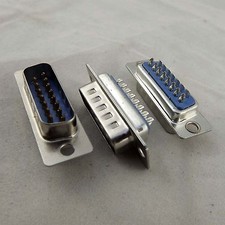 10pcs D-SUB DB15 2 Rows 15 Pin Male Plug Solder Type Adapter Connector Plastic picture