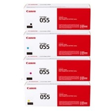 Canon 055 Toner Cartridge Set 4 Pack Black Cyan Magenta Yellow New Sealed Box picture