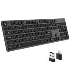 Rechargeable Wireless Keyboard Ultra Slim FullSize LowProfile Quiet Black picture