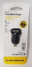 Scosche REVOLT 2 Port Dual USB BLACK Car Charger 5v, 12W Output USBC242M picture