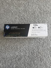 Sealed Genuine HP 128A Black Toner Print Cartridge Laserjet CE320AD (2 Pack) picture