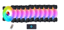 RK RGB LED 120mm Case/ CPU Fan, Ultra Quiet, High Airflow RGB- 10 pack **NEW** picture