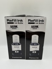 2 Genuine Epson 532BK Black Ink Refill Bottles Brand New picture