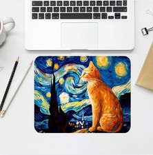 Starry Night Cat Mouse Pad: Personalized Desk Accessory picture
