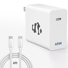 65W GaN USB C Fast Charger, Compact PD 3.0 Adapter with 6.6ft Cable, Reliable... picture